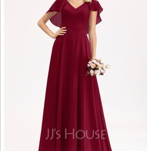 JJ House Burgundy Bridesmaid Dress
